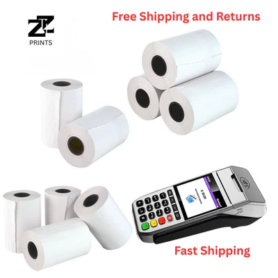 2 1/4 x 50' термобумага кредитной карты кассовый аппарат POS чек бумаги 100 рулонов - Изображение 1 из 3