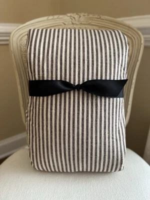 West Elm Pierce & Ward Cotton Linen Stripe KING/CAL. KING Duvet Cover USED READ - Image 1 of 4