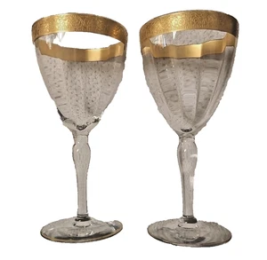 8 Tiffin-Franciscan Gold Encrusted Rambling Rose ? Sherbet/ Champagne Glasses - Picture 1 of 6