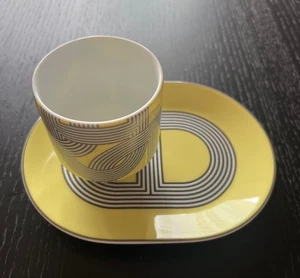 HERMES RALLYE 24 Mini Plato Ovalado Vaso Juego Taza Amarilla - Imagen 1 de 6