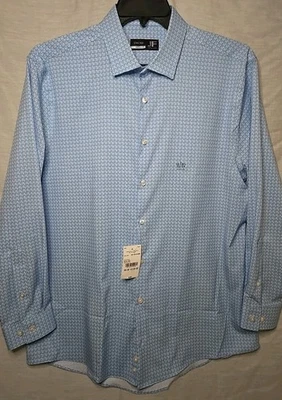 Camisa J Ferrar Ajuste Regular Elastizada Manga Larga Botón Talla Lg 16-161/2, Eslabón Azul Foto 1 de 4