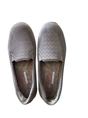 SKECHERS Relaxed Fit Reggae Fest Modern Willows Mesh Taupe Slip On Shoes US 7 - Image 1 of 4