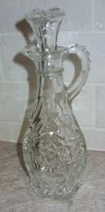 Anchor Hocking Star of David EAPC Prescut Clear Glass Vinegar and Oil Cruet VGC - Picture 1 of 4