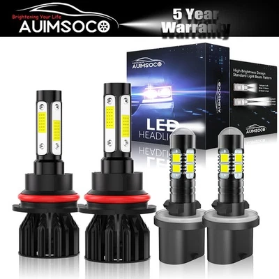 For 1994-2002 Ford E-350 Econoline Club Wagon - 4x LED Headlight Hi/Lo Fog Light - Image 1 of 4