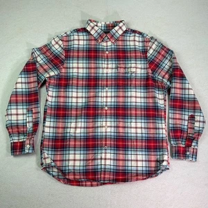 American Eagle Men's Flannel Shirt Large Red Plaid Slim Fit Grunge Casual - Picture 1 of 12