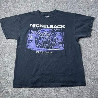 Camiseta De Colección 2009 Nickleback Sether Dark Horse Tour Para Hombres Camiseta Banda L Grunge Rock Foto 1 de 4