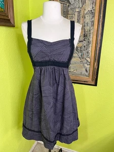 Aller Simplement Purple Black Abstract Mini Dress Small Sleeveless Babydoll - Picture 1 of 7