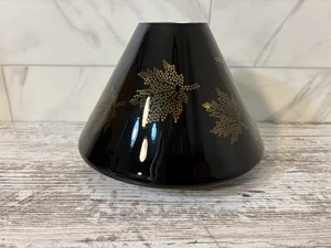 Yankee Candle Jar Shade Flicker Leaves Dots Black Autumn Leaf Gold Inside - Picture 1 of 7