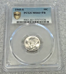 1942-S MERCURY SILVER DIME PCGS MS66+ FB BLAST WHITE (2994) - Picture 1 of 4