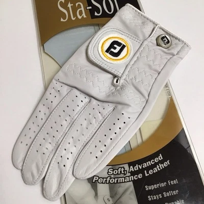 FootJoy Sta-Sof Golf Glove Womens MEDIUM Left Hand Pearl White Leather FJ NEW - Image 1 of 4
