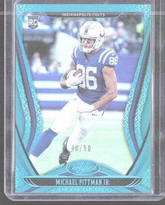 2020 Panini Certified #122 Michael Pittman Jr. Mirror Teal #/50 - Image 1 of 2