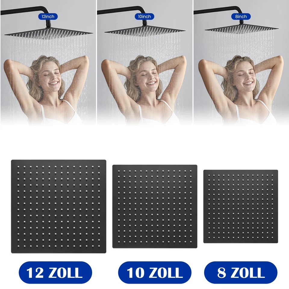 8/10/12Zoll Edelstahl Kopfbrause Duschkopf Regendusche Duschbrause Deckenmontage - Bild 1 von 1