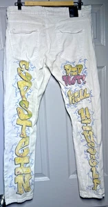 GS-115 Jeans Personalizados Para Hombre Talla 32 Flaco Graffiti en la Espalda Epstein No... - Imagen 1 de 14