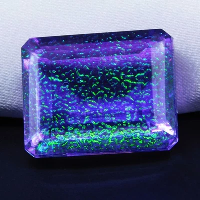 106.30 Ct Certified Opal Radiant Loose Gemstone Rainbow Color - Image 1 of 4