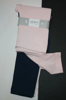 Nuevo Pack de 2 Pares Leggings Pantalones Carter's Niñas 4T 4 Años Rosa Claro y Azul Marino Foto 1 de 2