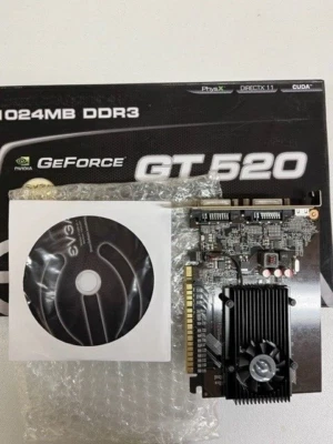 EVGA NVIDIA GeForce GT 520 (01G-P3-1526-KR) 1 GB / 1 GB (max) DDR3 SDRAM PCI... - Image 1 of 2