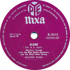 78 RPM - Petula Clark - Alone / Long before I knew you - 1957 - Bild 1 von 2