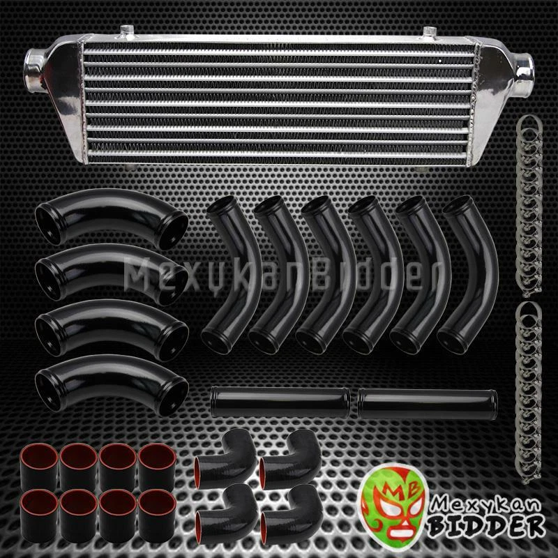 KIT DE TUBULAÇÃO PARA HONDA/ACURA/TOYOTA INTERCOOLER DE ALUMÍNIO CROMADO PRETO 2,5" 12x - Imagem 1 de 1