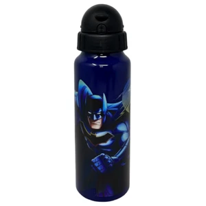 BORRACCIA IN ALLUMINIO CON CANNUCCIA BATMAN BOTTIGLIA BAMBINI 550 ML NERO - Foto 1 di 3