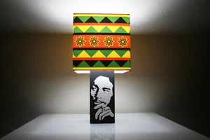 Handmade ‘Bob Marley’ Lamp + Album Cover Lampshade, three little birds - Picture 1 of 5
