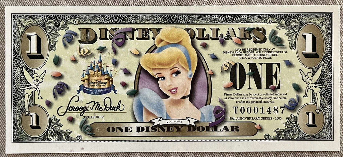 Cinderella Disney Dollars (1968-Now) for sale | eBay