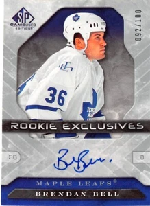 2006-07 SP Game Used Rookie Exclusives Autographs #REBB Brendan Bell - Picture 1 of 2