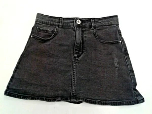 ZARA KIDS Black Stonewashed Five Pocket Denim Skirt - 9 Years Adjustable Waist - Picture 1 of 9