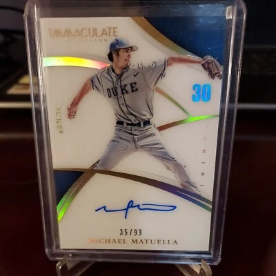 2015 Panini Immaculate Collegiate Numbers Rookie 35/99 Michael Matuella #MM Auto - Image 1 of 3