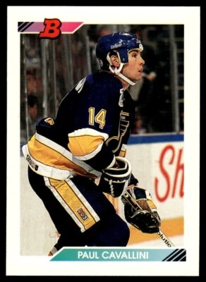 1992 Bowman #193 Paul Cavallini - St. Louis Blues - Image 1 of 2