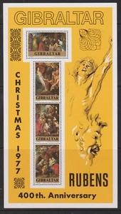 GB GIBRALTAR 1977 Christmas Art/Rubins Paintings SG MS397 MNH NOEL WEIHNACHTEN - Picture 1 of 1