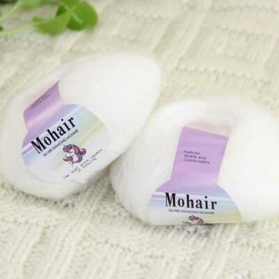 Sale New 2BallsX25g Luxury Soft Mohair Lace Wrap Shawl Hand Knit Crochet Yarn 02 - Image 1 of 4