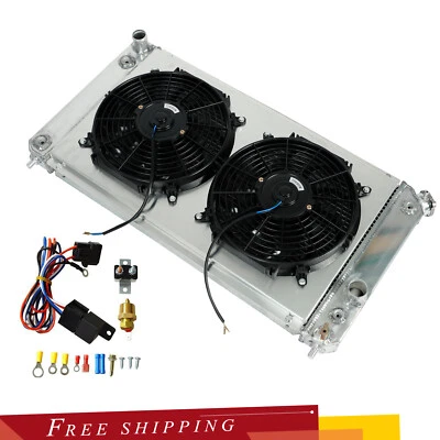 3 Row Radiator For 1996-2005 Blazer S10 Jimmy Sonoma w/Shroud Fan Thermostat Kit - Image 1 of 4