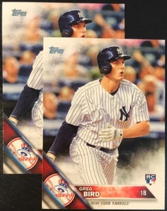 GREG BIRD RC - 2016 Topps #188 - NEW YORK YANKEES - Lot of 2 - Picture 1 of 2