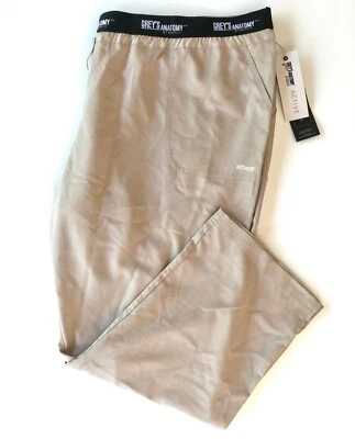 NWT GREY'S ANATOMY By Barco Beige Elastic Waist Medical Scrubs Womens Pants 5XL  - Image 1 of 4