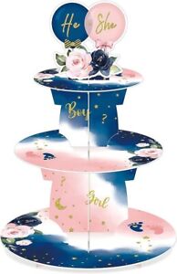 Gender Reveal Party 3 Tier Cupcake Stand Decorations