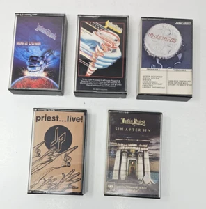 Judas Priest Cassette Lot of 5 Turbo Ram it Down Live Sin After Sin Rocka Rolla - Picture 1 of 9