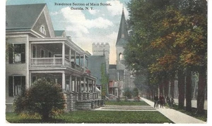 Residence Section of Main Street, Onieda, NY 1917 Karte mit Oneida, NY Stempel - Bild 1 von 2