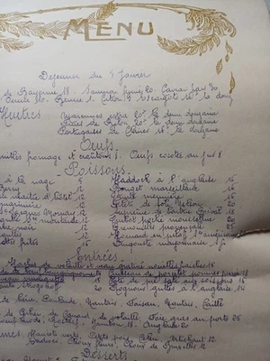 Ancien menu Fouquet's Pré Catelan Café de Paris illustré dos Georges Redon 5 Jan - Immagine 1 di 4