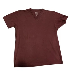 Camiseta Fresh Clean Threads para hombre XL granate cuello en V mezcla de algodón suave mínima básica - Imagen 1 de 4