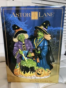 Vintage Dillard’s Halloween Hexen Keksdose Astor Lane Keramik Kessel Neu im Karton - Bild 1 von 4