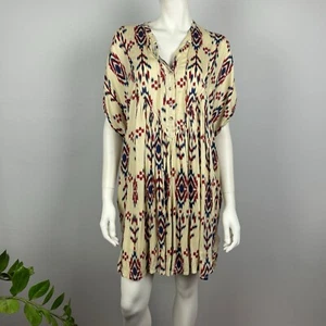 Vestido Lee Mathews Talla 0 Relajado Largo Corto Cuello en V Media Manga NUEVO $299 - Imagen 1 de 13