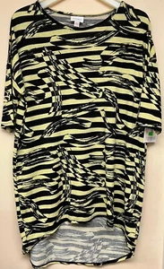 LulaRoe einfach bequem Irma schwarz und camel Pinselstrichmuster klein neu mit Etikett - Bild 1 von 3