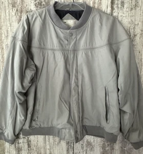 Vintage ARNOLD PALMER Jacket Men's L Gray Windbreaker Bomber Golf Zip Up Casual - Picture 1 of 10