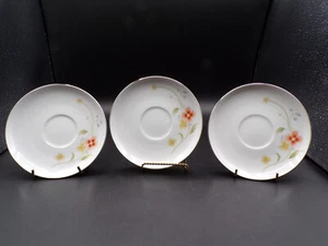3 Annabelle Fine China Saucers #5002 Soft Floral on White K24 - Picture 1 of 8