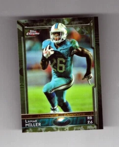 2015 Topps Chrome Mini Camo Refractors Football Card #63 Lamar Miller /99 NFL - Picture 1 of 2