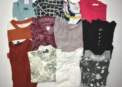 Venta al por mayor lote a granel de 12 blusas informales de negocios de manga media larga para mujer Foto 1 de 4