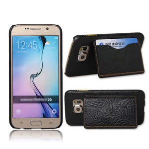 Lujo Brillante Cuero PU Trasero Estuche Cubierta con Soporte Para Samsung Galaxy S6 - Imagen 1 de 9