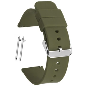 Silicone Rubber Watch Band Quick Release Replacement Strap 14 16 18 20 22 24mm - Picture 1 of 21