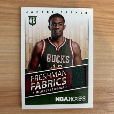 2014-15 Panini NBA Hoops Jabari Parker parche de novato radiocontrol telas de primer año bucks Foto 1 de 2