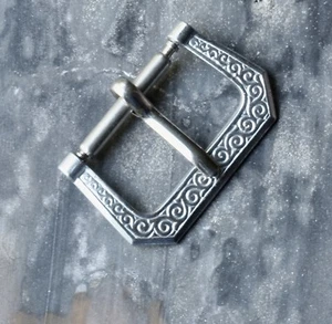 Engraved early 1930s/40s chrome-plated vintage watch band buckle 16mm opening - Picture 1 of 7